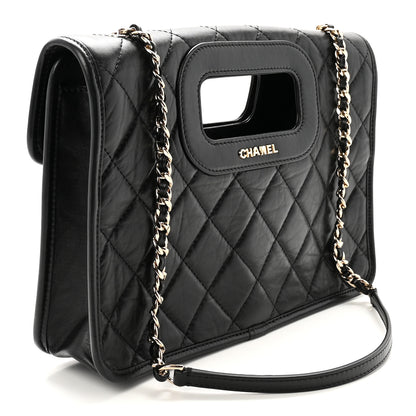 Chanel Aged Calfskin Charms Flap Bag Black 3 of 10