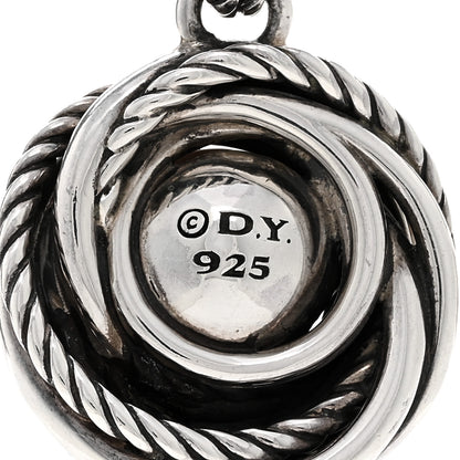David Yurman Sterling Silver Diamond Silver Pearl 10mm Crossover Pendant Necklace 4 of 4