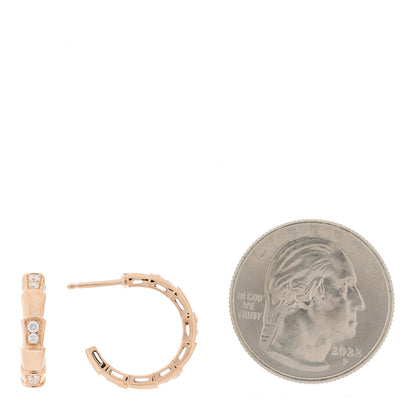 Bulgari 18K Rose Gold Diamond Serpenti Viper Hoop Earrings 2 of 7