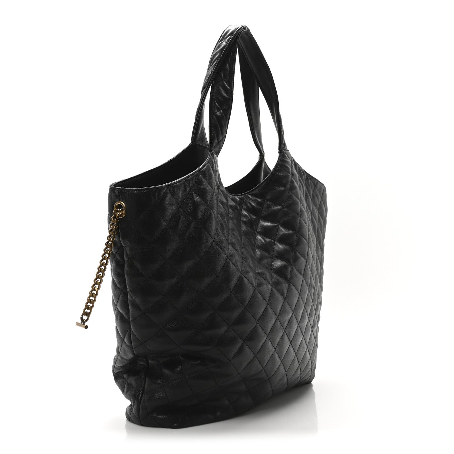 Saint Laurent Lambskin Quilted Maxi Icare Shopping Tote Black 3 of 10