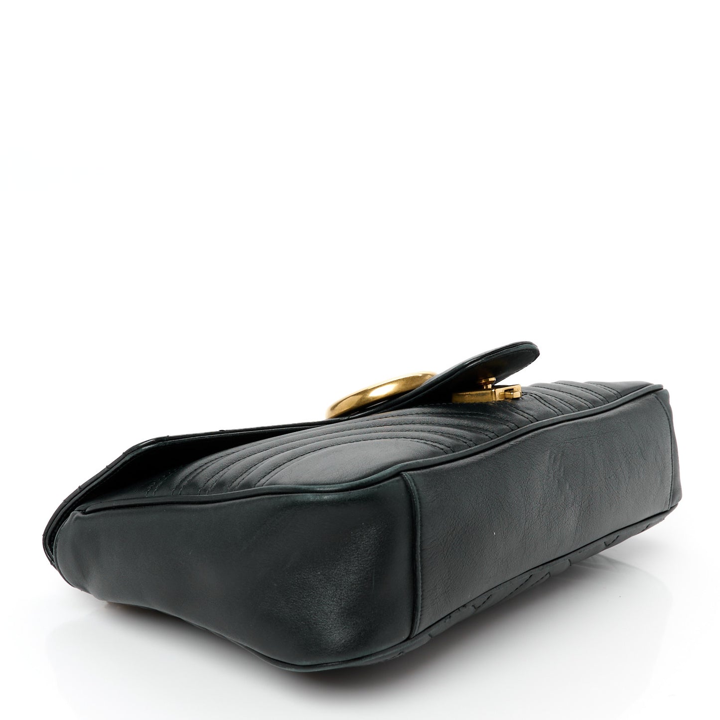 Calfskin Matelasse Medium GG Marmont Shoulder Bag Black