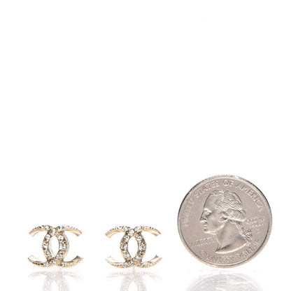 Chanel Crystal CC Logo Earrings Gold 2 of 4