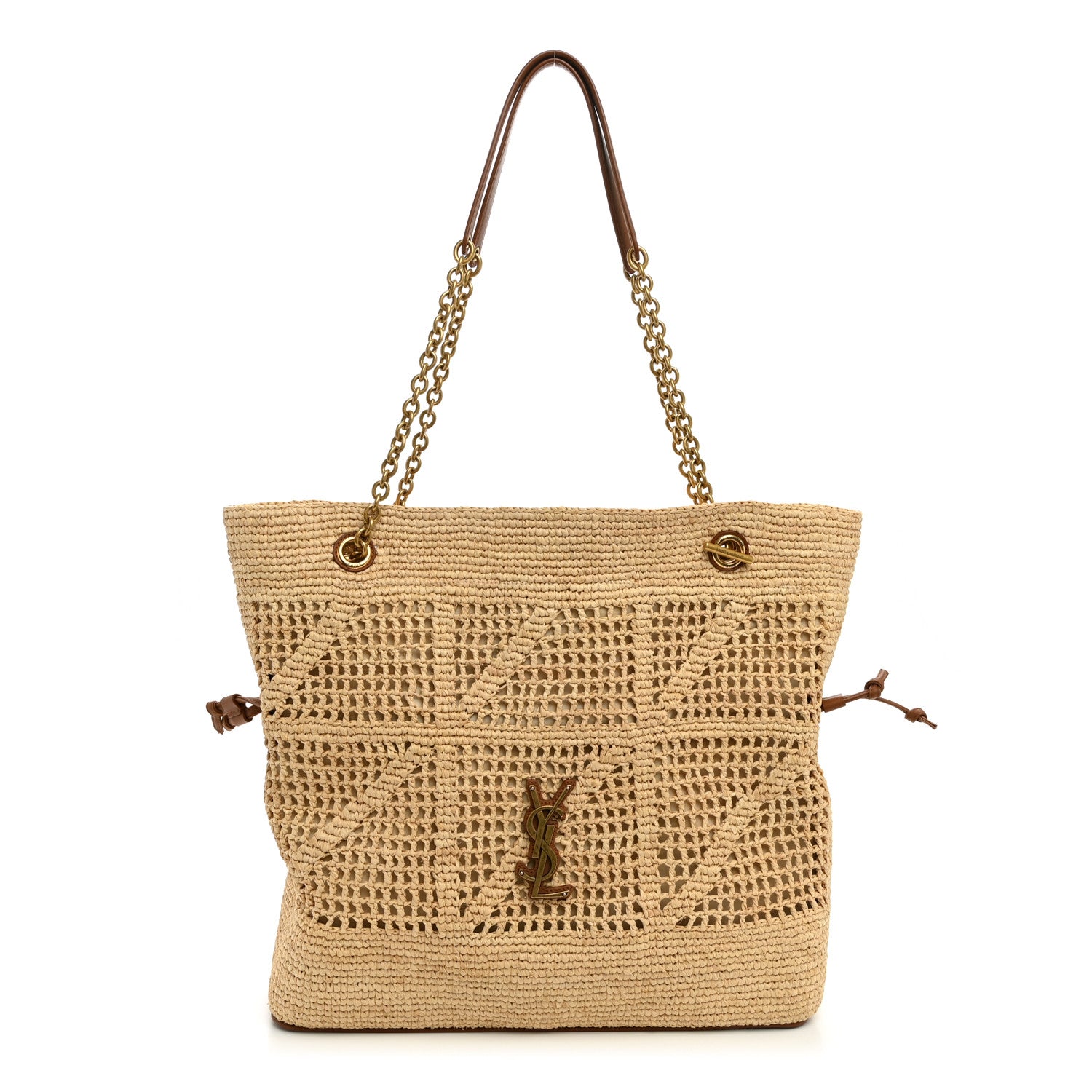 Saint Laurent Raffia Jamie Shopping Tote Natural Brick 1 of 9