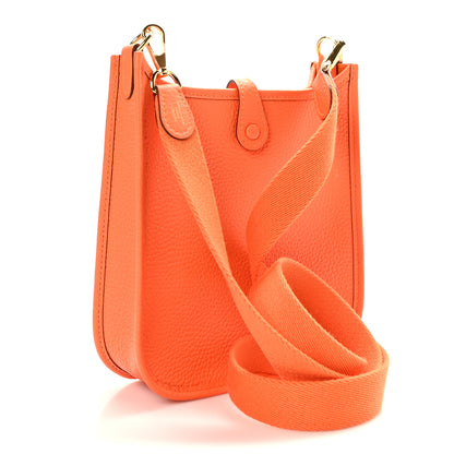 Hermes Taurillon Clemence Evelyne TPM Orange 3 of 10