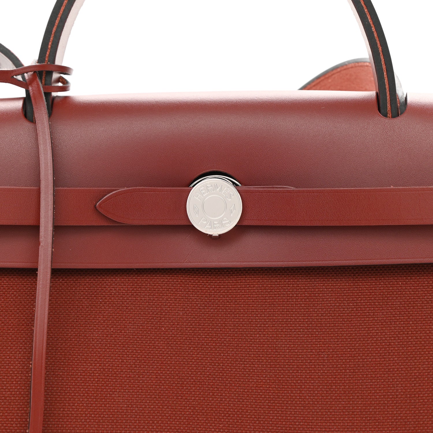 Hermes Military Toile Vache Hunter Herbag Zip Retourne 31 PM Rouge H 7 of 12