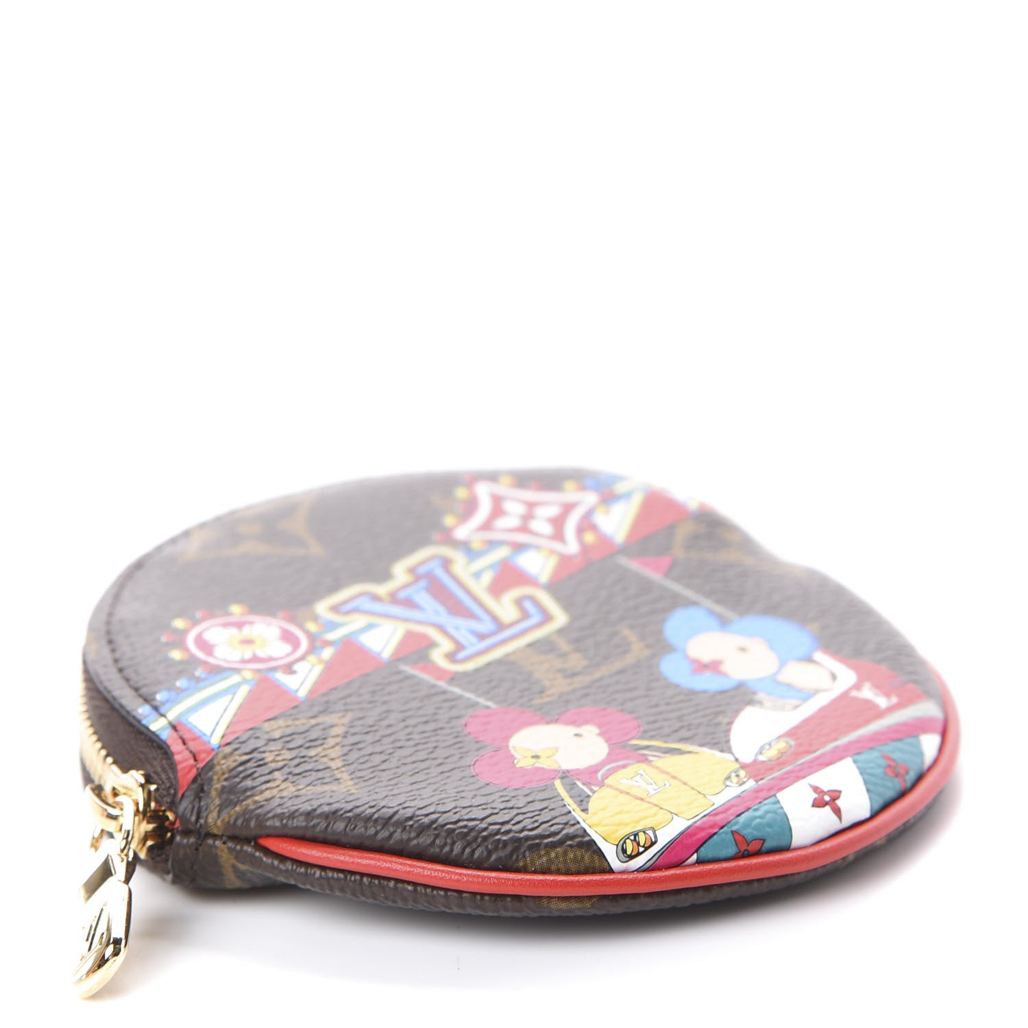 Louis Vuitton Monogram 2020 Christmas Animation Bumper Cars Round Coin Purse Coquelicot 4 of 9