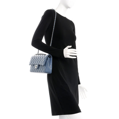 Chanel Caviar Quilted Medium Double Flap Blue 2 of 8