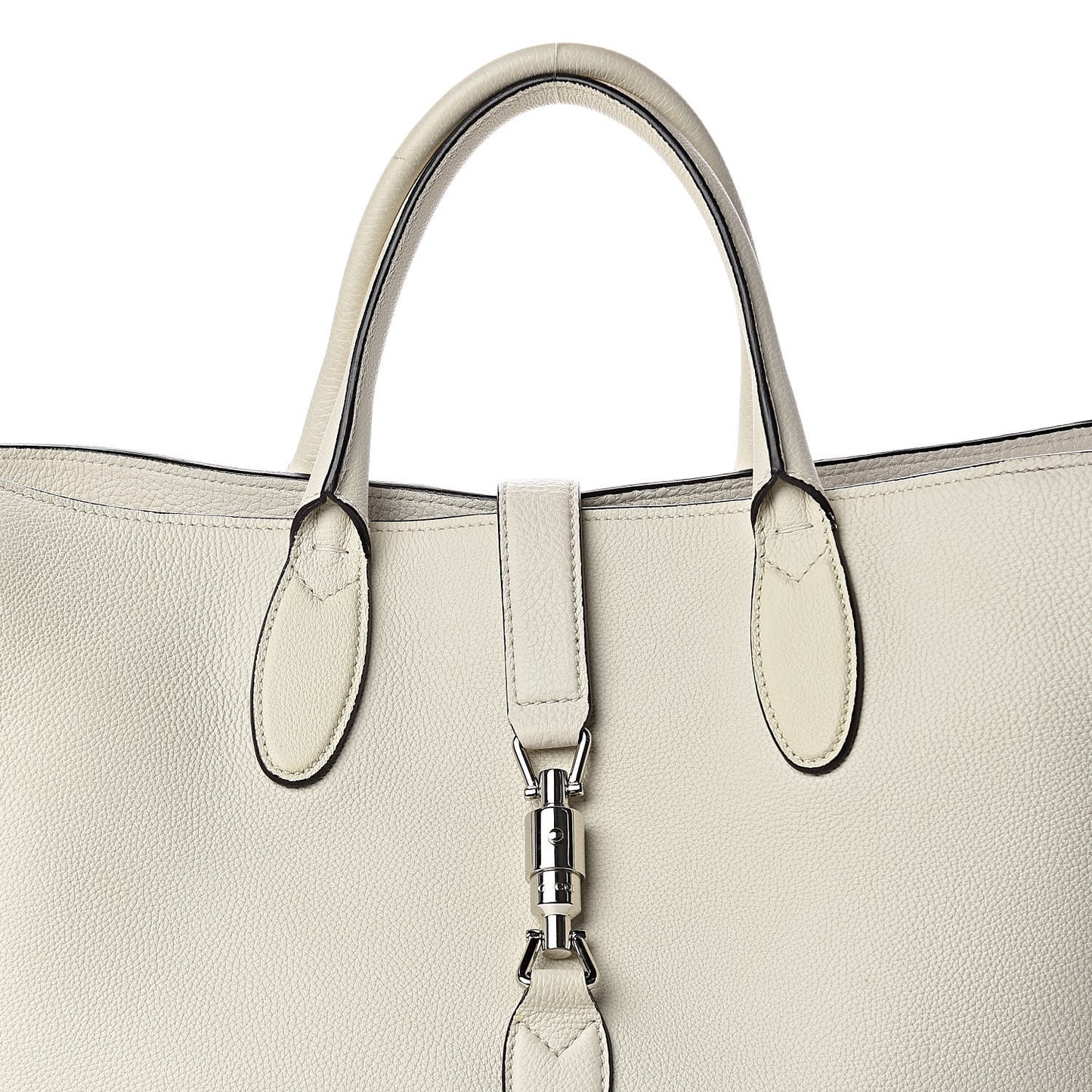Soft Calfskin Medium Jackie Top Handle Bag Antique White