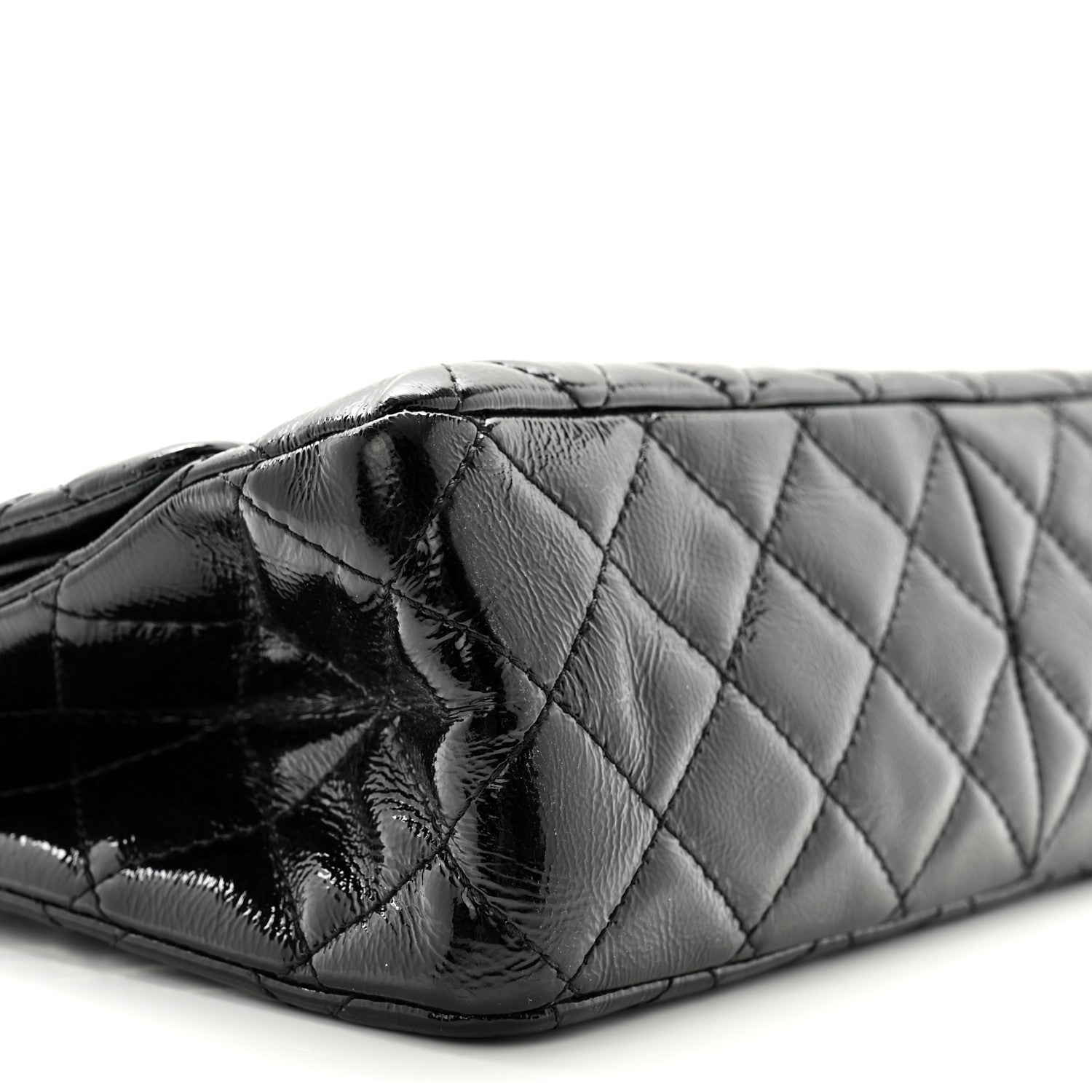 Chanel Distressed Patent Quilted 2.55 Reissue 227 Flap Black 9 of 10
