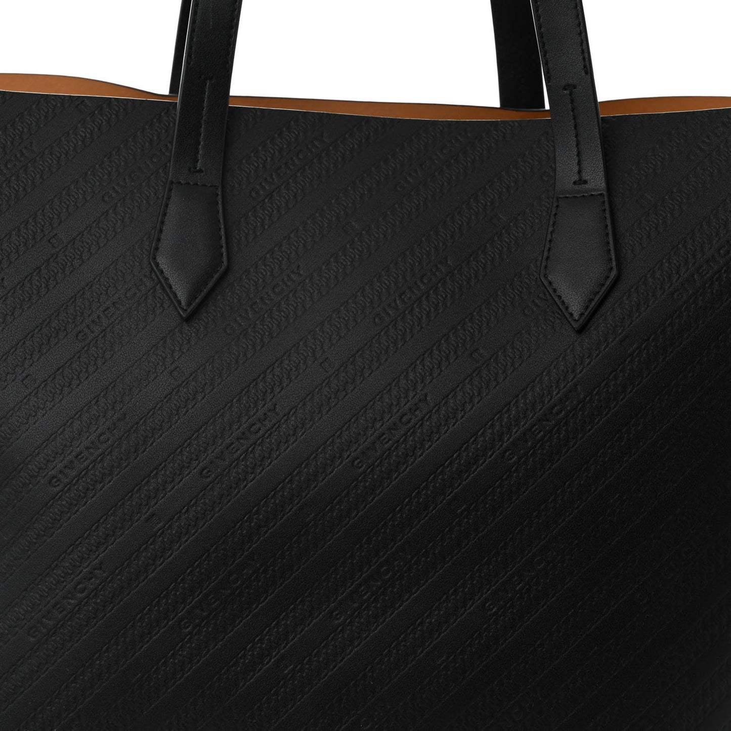 Calfskin Chain Embossed Large Bond Shopper Tote Black