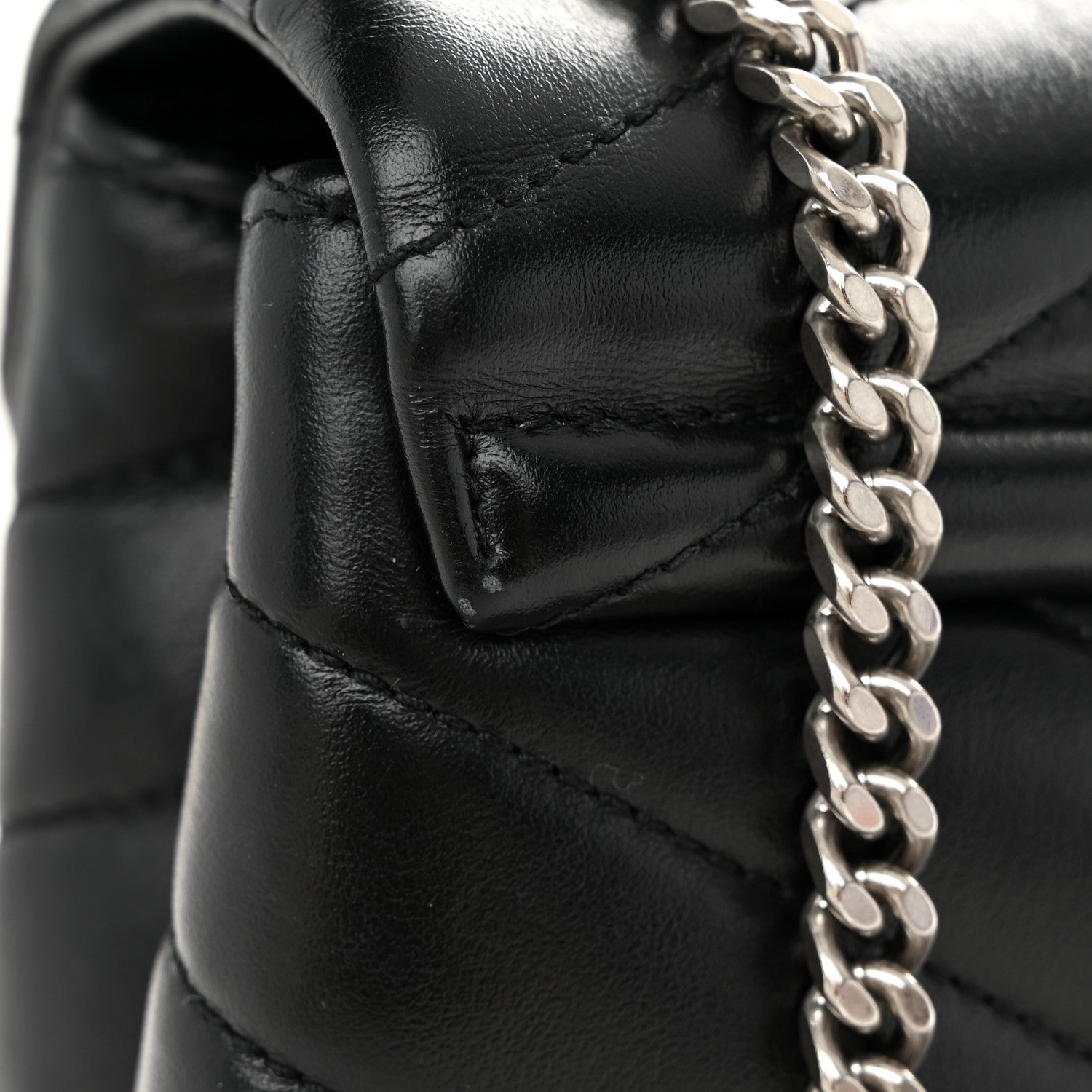 Saint Laurent Calfskin Y Quilted Monogram Small Loulou Chain Satchel Black 11 of 11