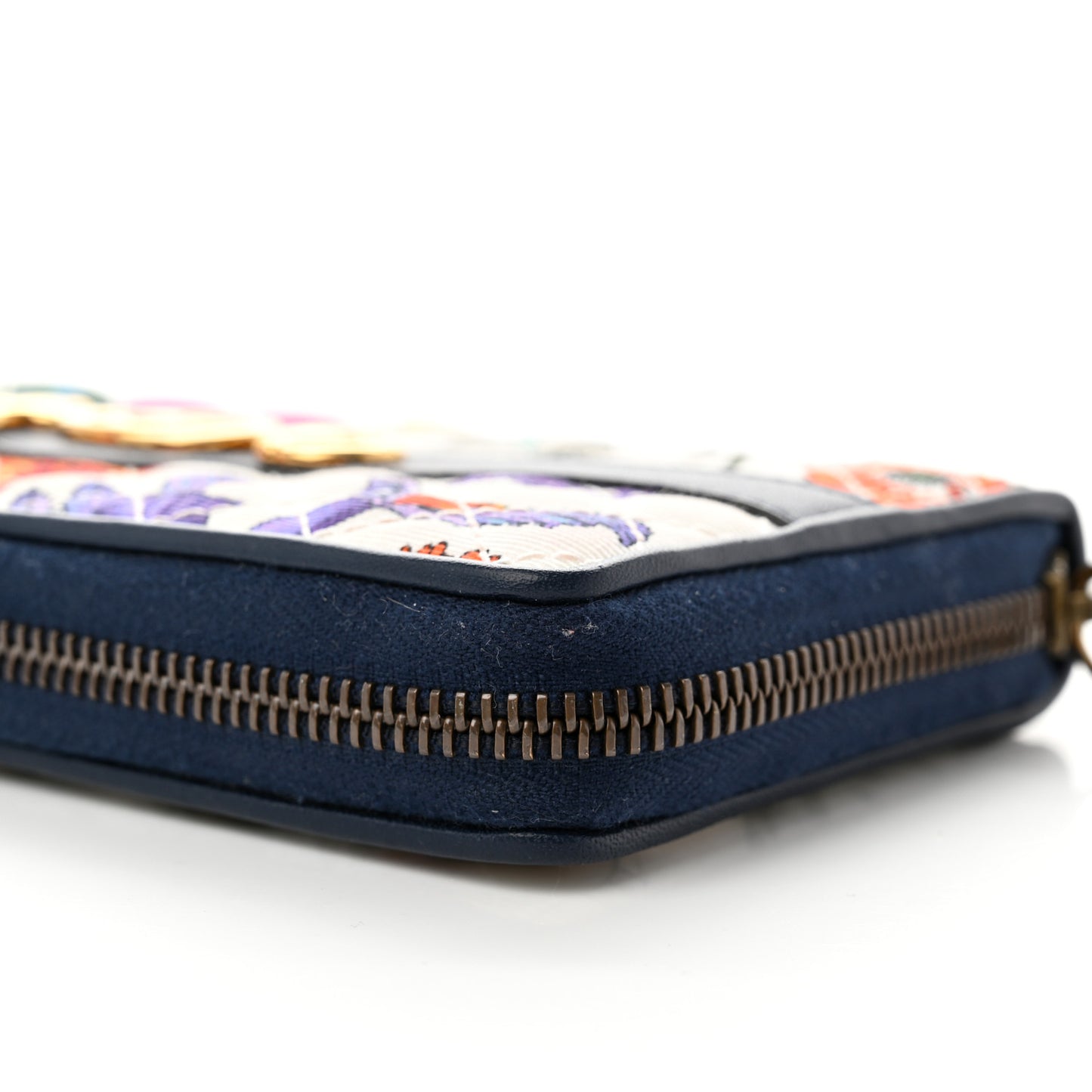 Canvas Flora Floral Trapuntata Zumi Zip Around Wallet Great White Multicolor Blue Agata