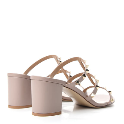 Valentino Garavani Calfskin Rockstud 60mm Caged Slide Sandals 40 Poudre 4 of 10