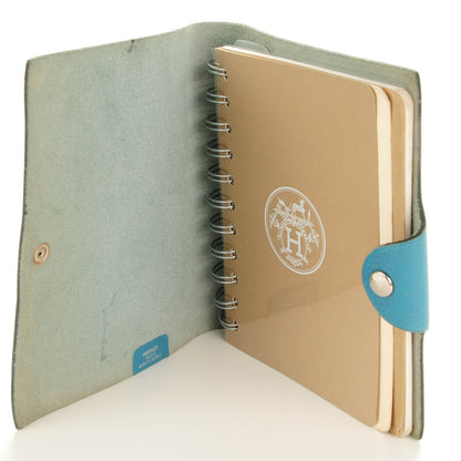 Hermes Chevre Mysore Ulysse PM Notebook Cover Blue Jean 5 of 8