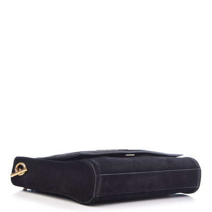 Saint Laurent Smooth Calfskin Suede Medium Reversible Monogram Kate Satchel Black 7 of 19