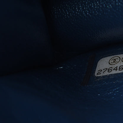 Chanel Iridescent Caviar Quilted Medium Double Flap Dark Blue 7 of 13