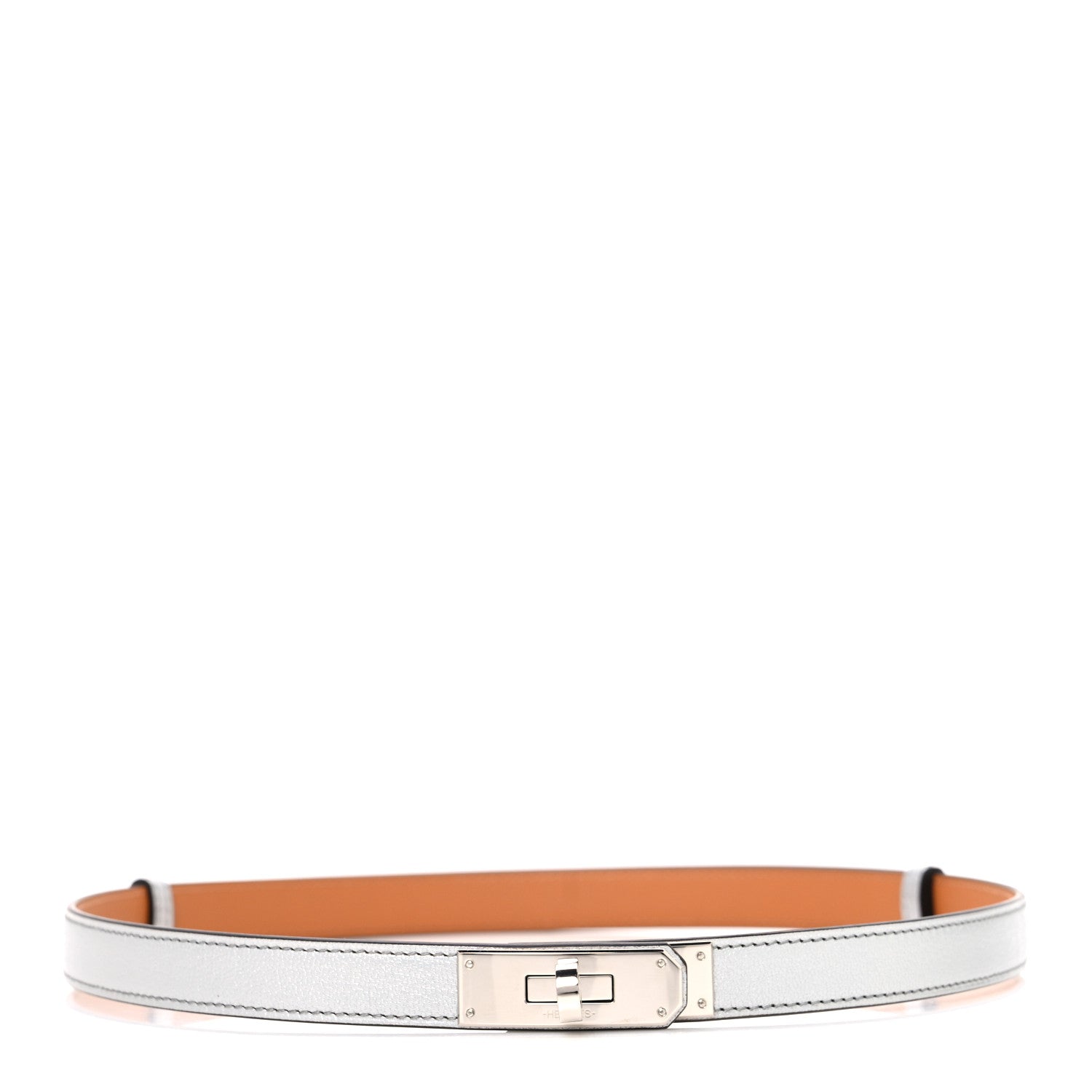 Hermes Metallic Chevre Chamkilight Kelly Belt Argent 1 of 3