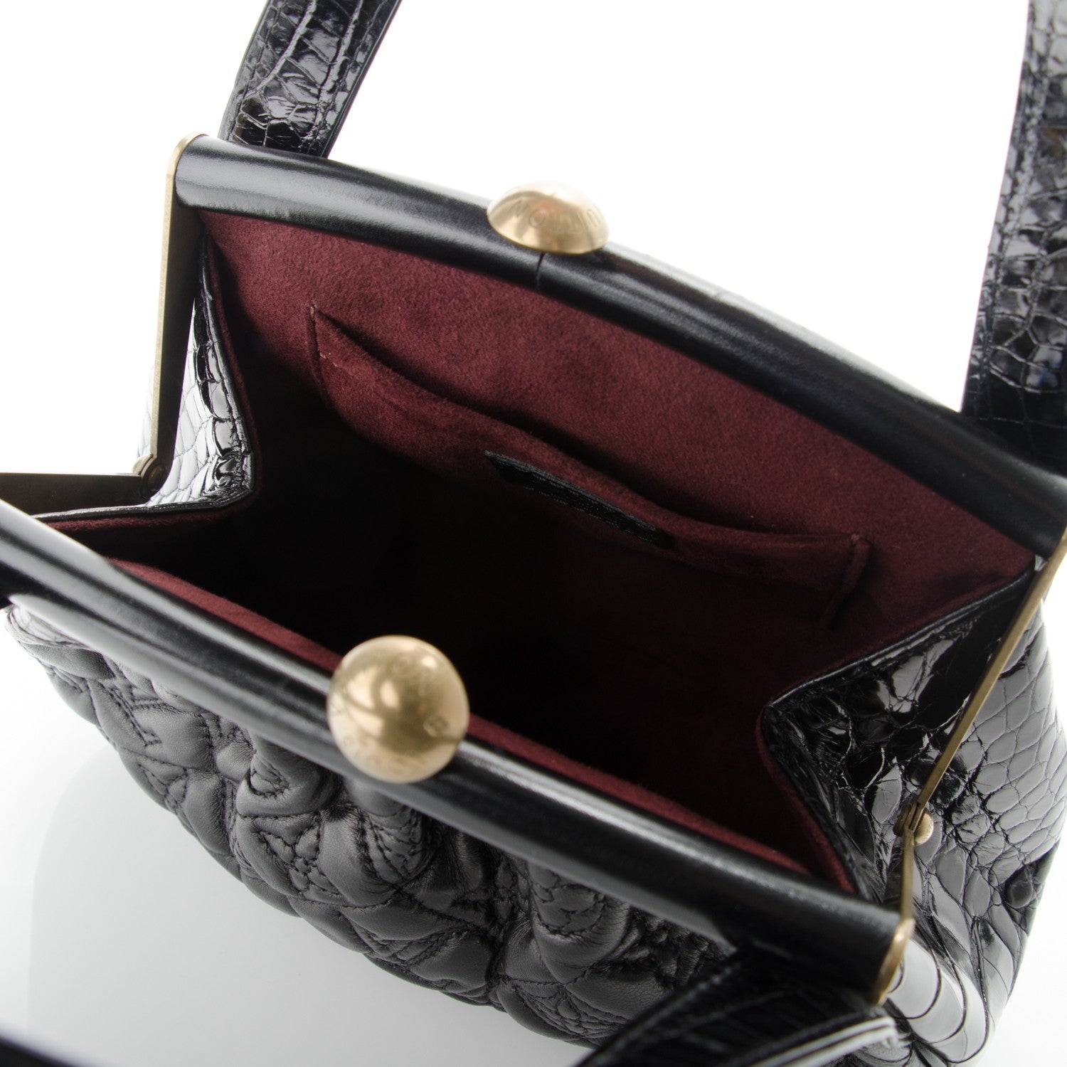 Louis Vuitton Alligator Vienna Sac Fermoir PM Black 5 of 6