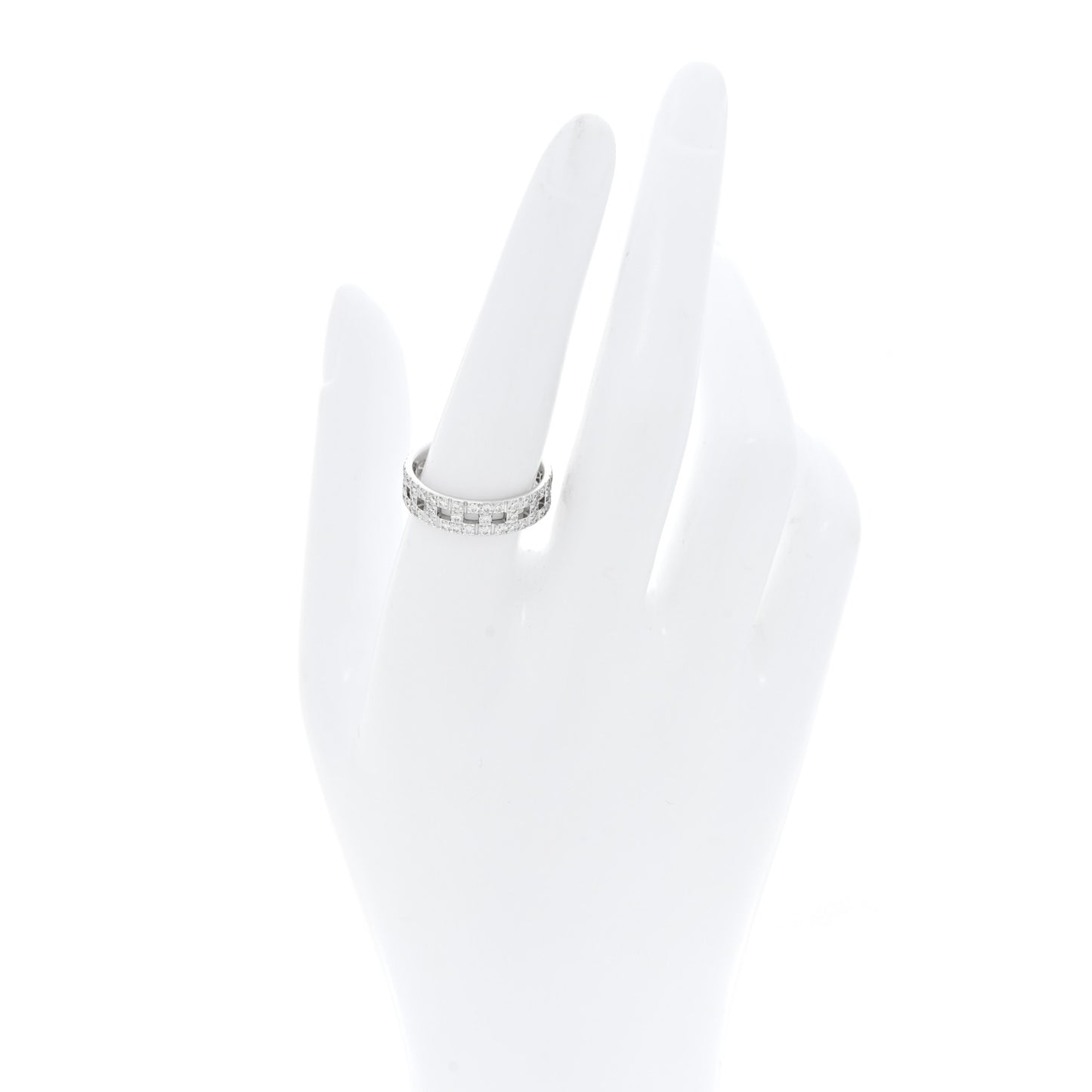 18K White Gold Diamond T True Wide Ring 56 7.75