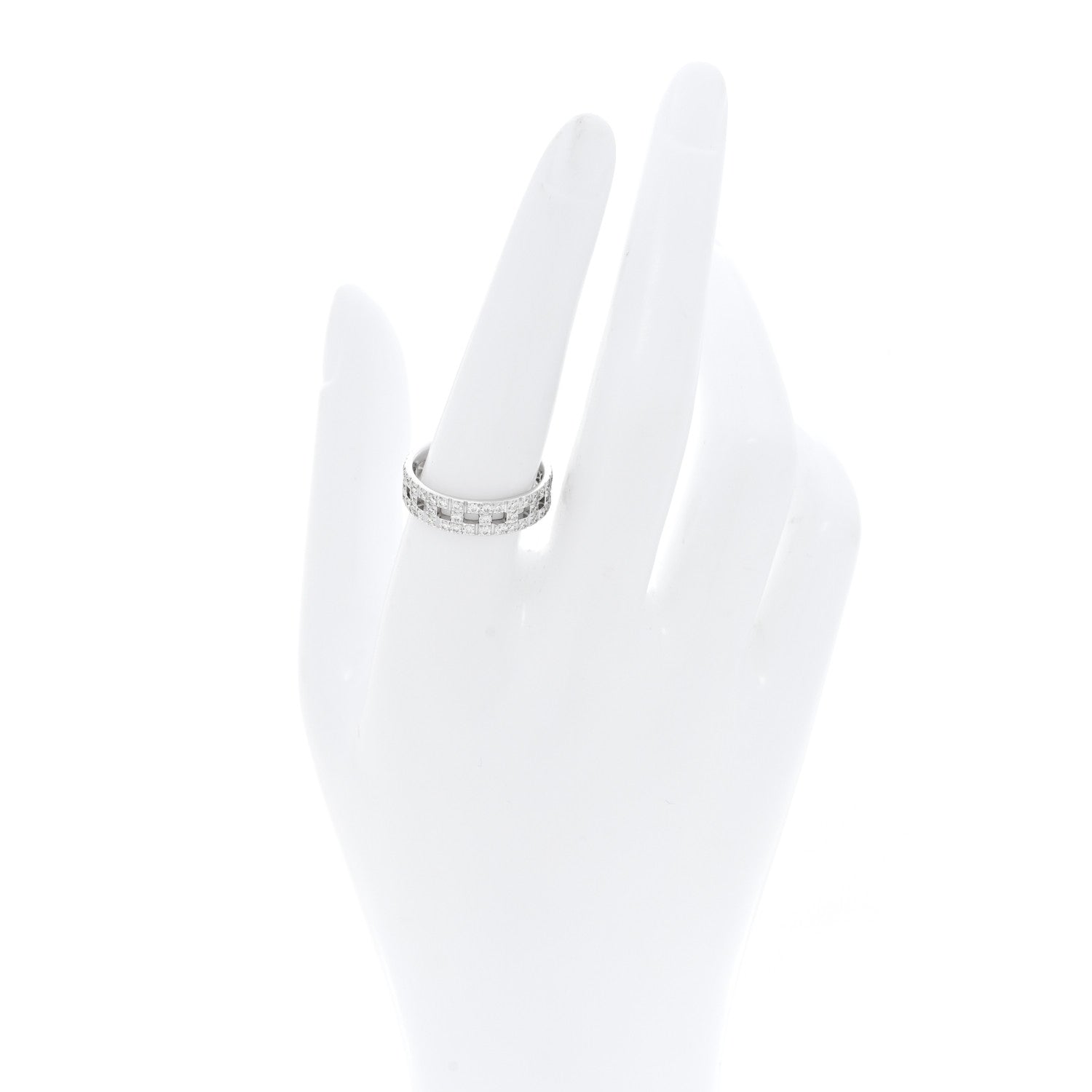 Tiffany 18K White Gold Diamond T True Wide Ring 56 7.75 2 of 5