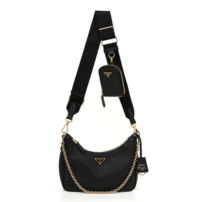 Prada Saffiano Lux Re-Edition 2005 Shoulder Bag Black 1 of 12