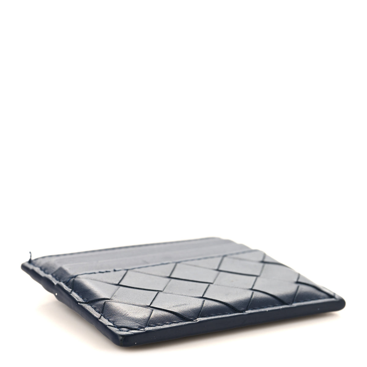 Nappa Intrecciato Card Holder Cypress Abyss