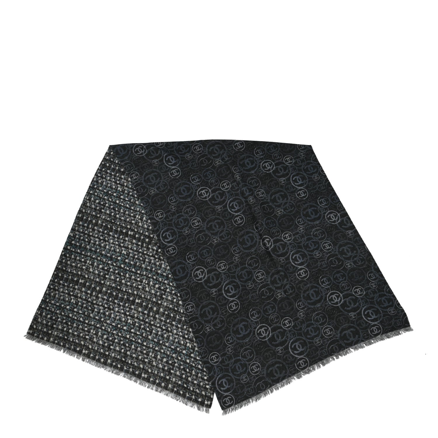 Chanel Cashmere CC Logo Scarf Grey 2 of 3