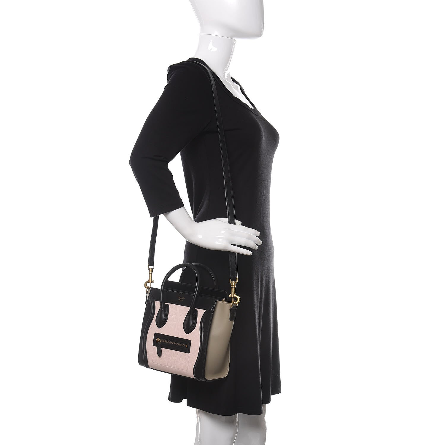 Celine Smooth Drummed Calfskin Nano Tri-Color Luggage Light Rose 2 of 9