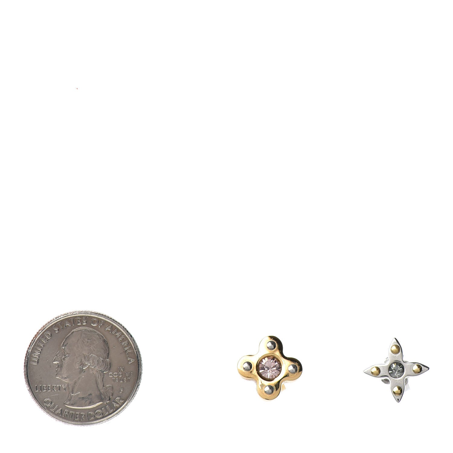 Louis Vuitton Swarovski Crystal Love Letter Timeless Ear Stud Earrings 2 of 5