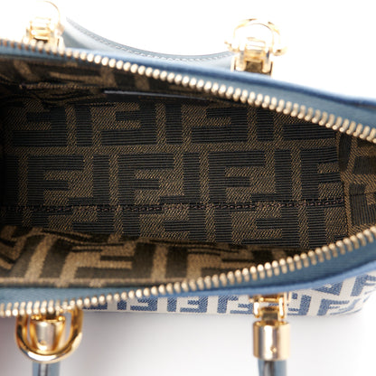 Fendi Vitello Grace Jacquard FF Mini By The Way Top Handle Boston Bag Tempest Panna 5 of 11