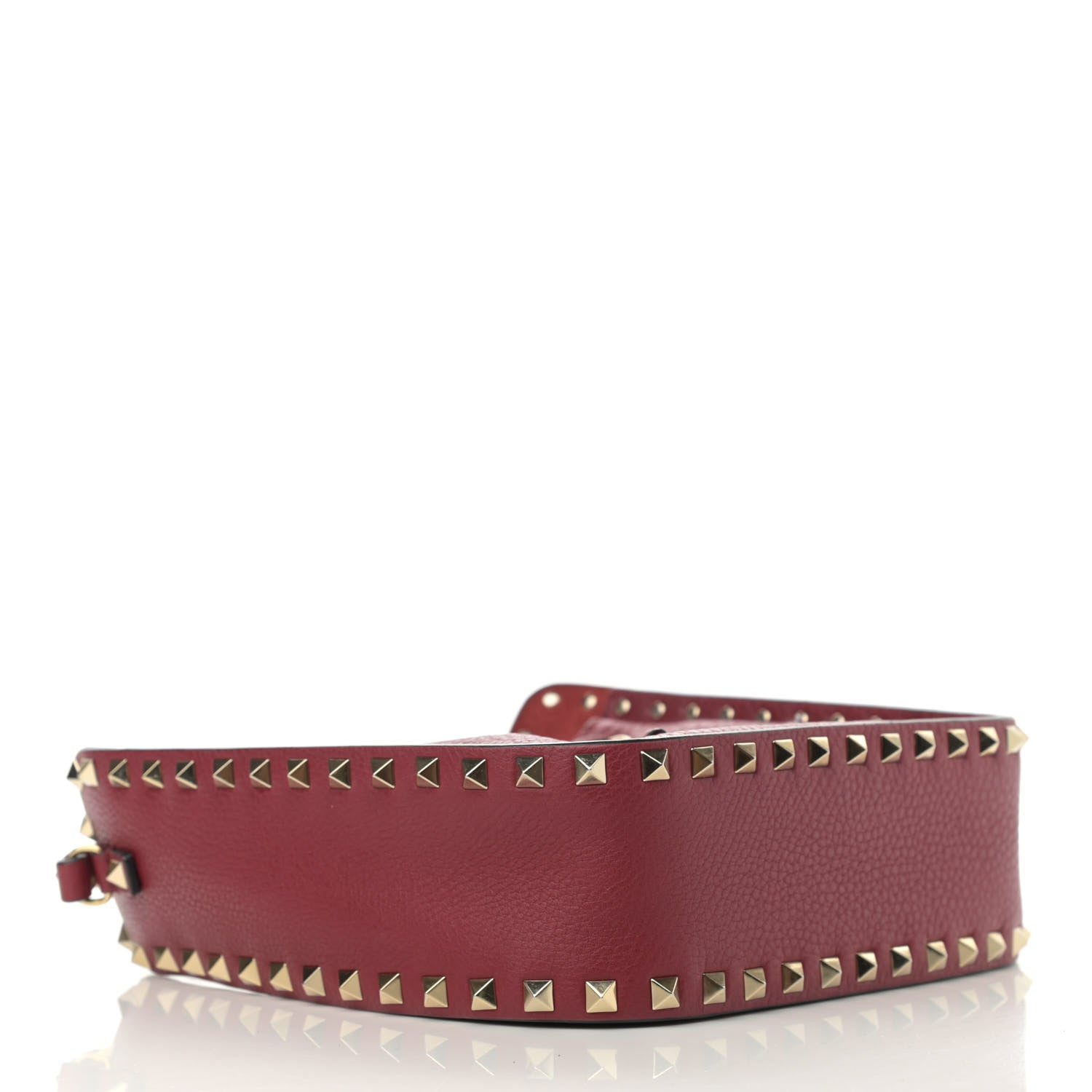 Valentino Garavani Grained Calfskin Rockstud Bucket Bag Rubino 4 of 10