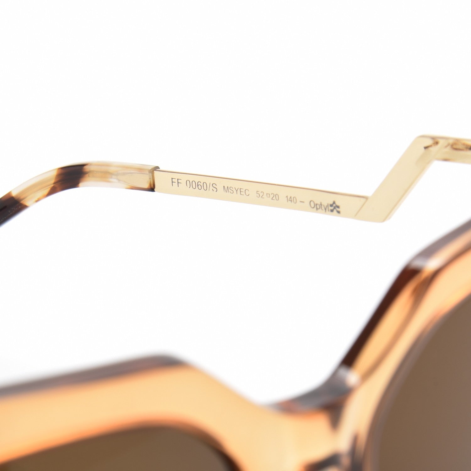 Fendi Iridia Cat Eye Sunglasses FF 0060/S Light Golden 5 of 7