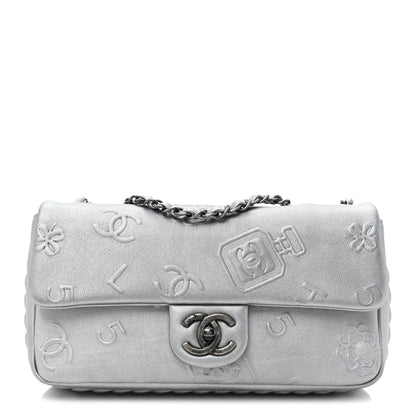 Chanel Metallic Lambskin Symbols Medium Single Flap Silver 1 of 10