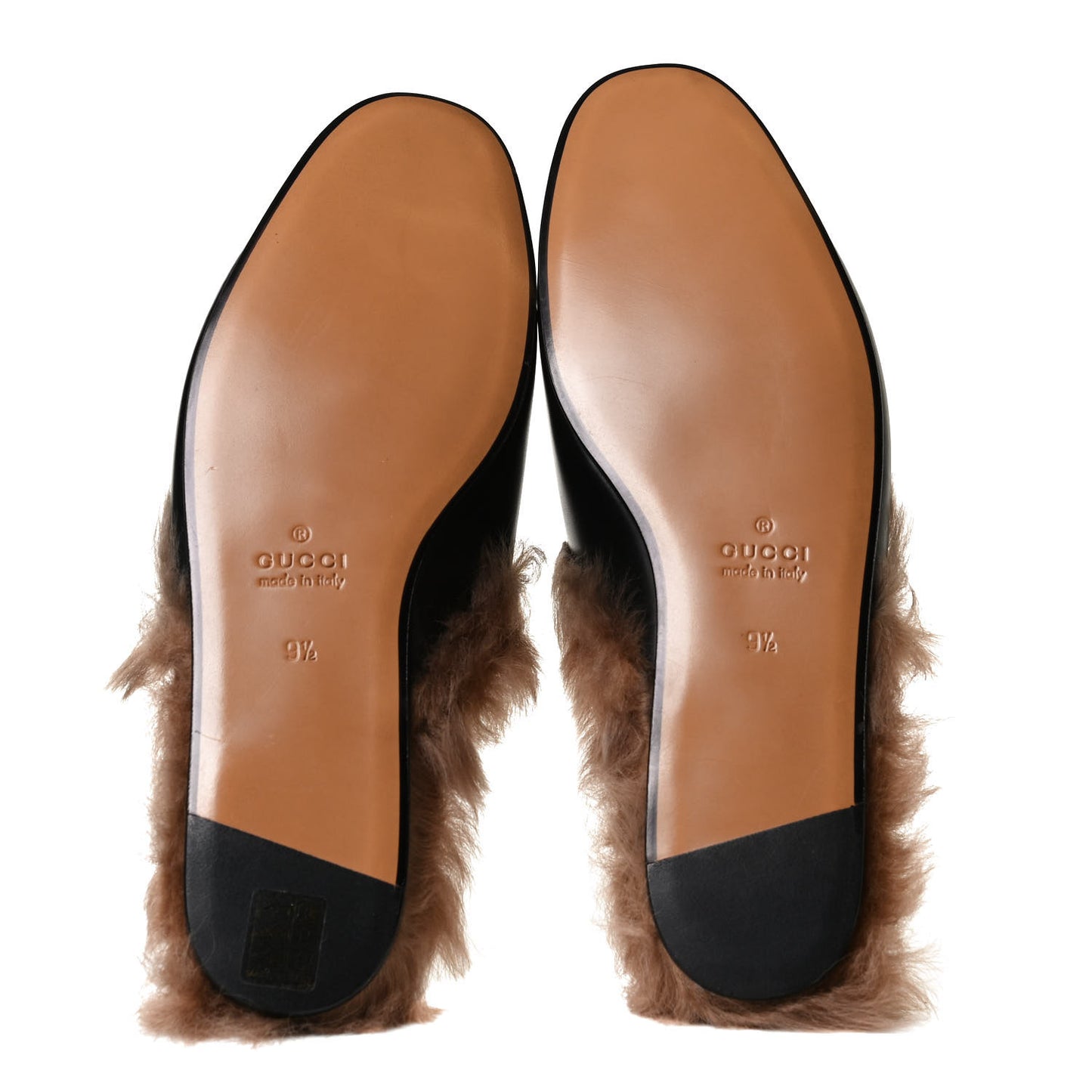 Calfskin Fur Tiger Embroidered Mens Princetown Slippers 9.5 Black
