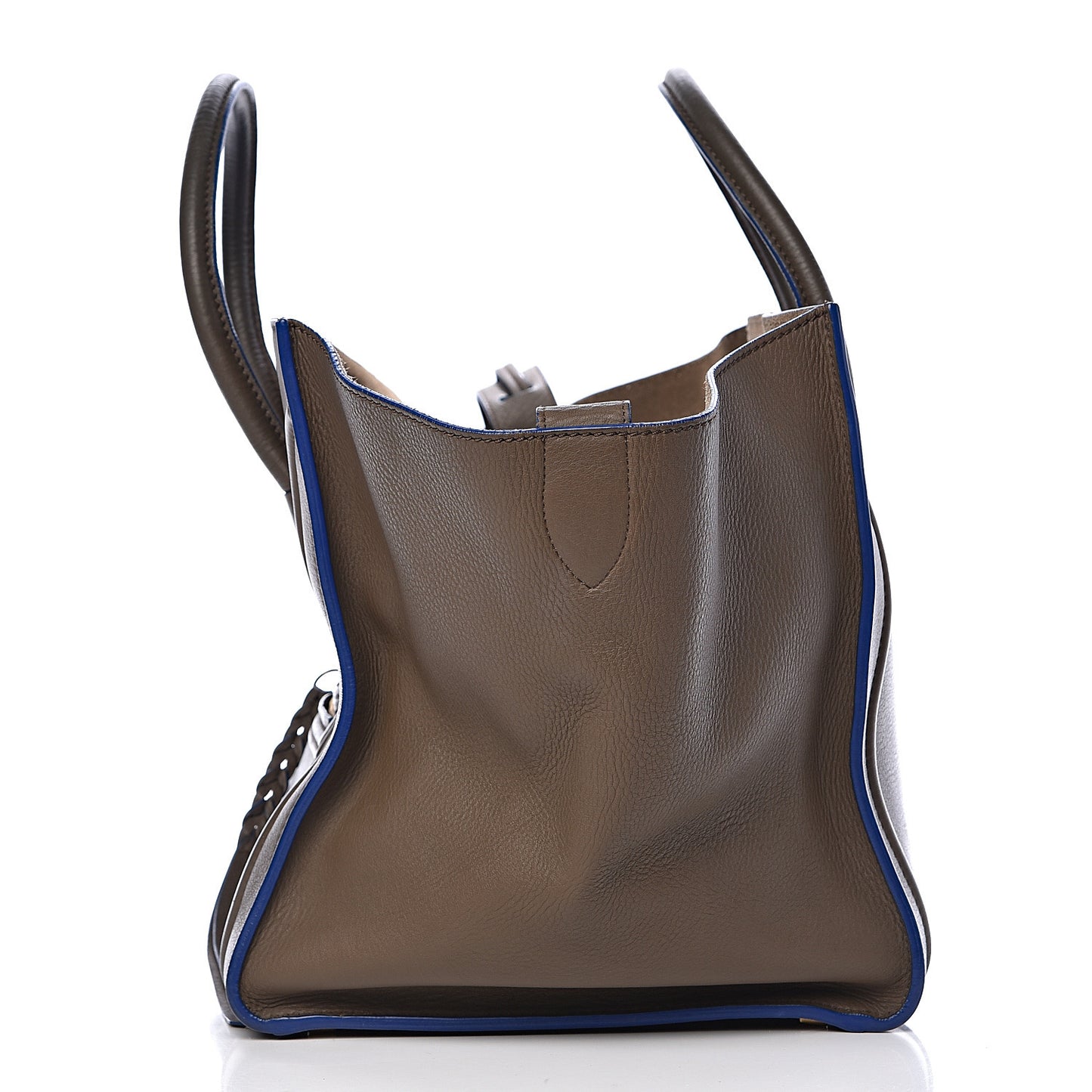 Supple Calfskin Medium Phantom Luggage Khaki Cobalt Trim