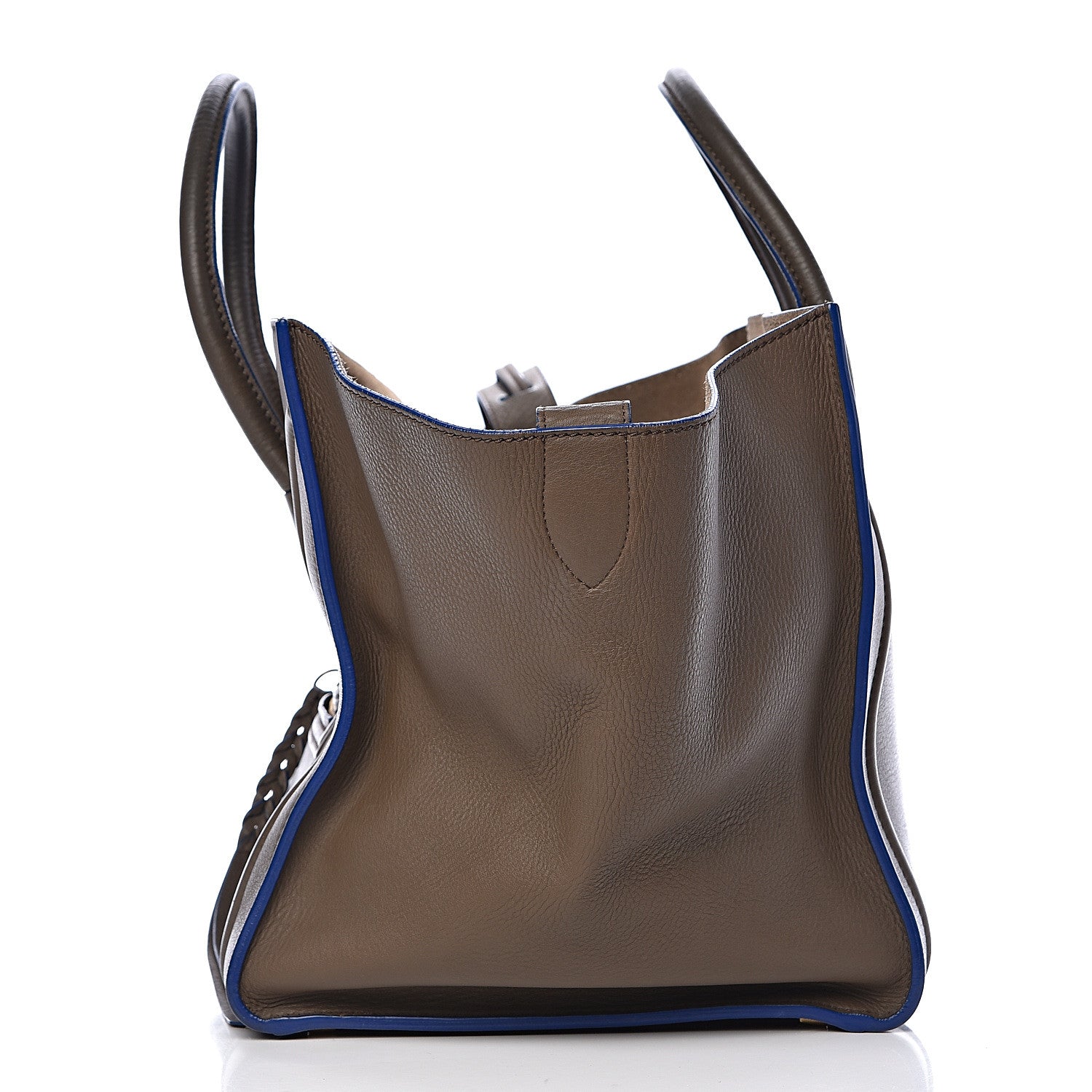 Celine Supple Calfskin Medium Phantom Luggage Khaki Cobalt Trim 20 of 20