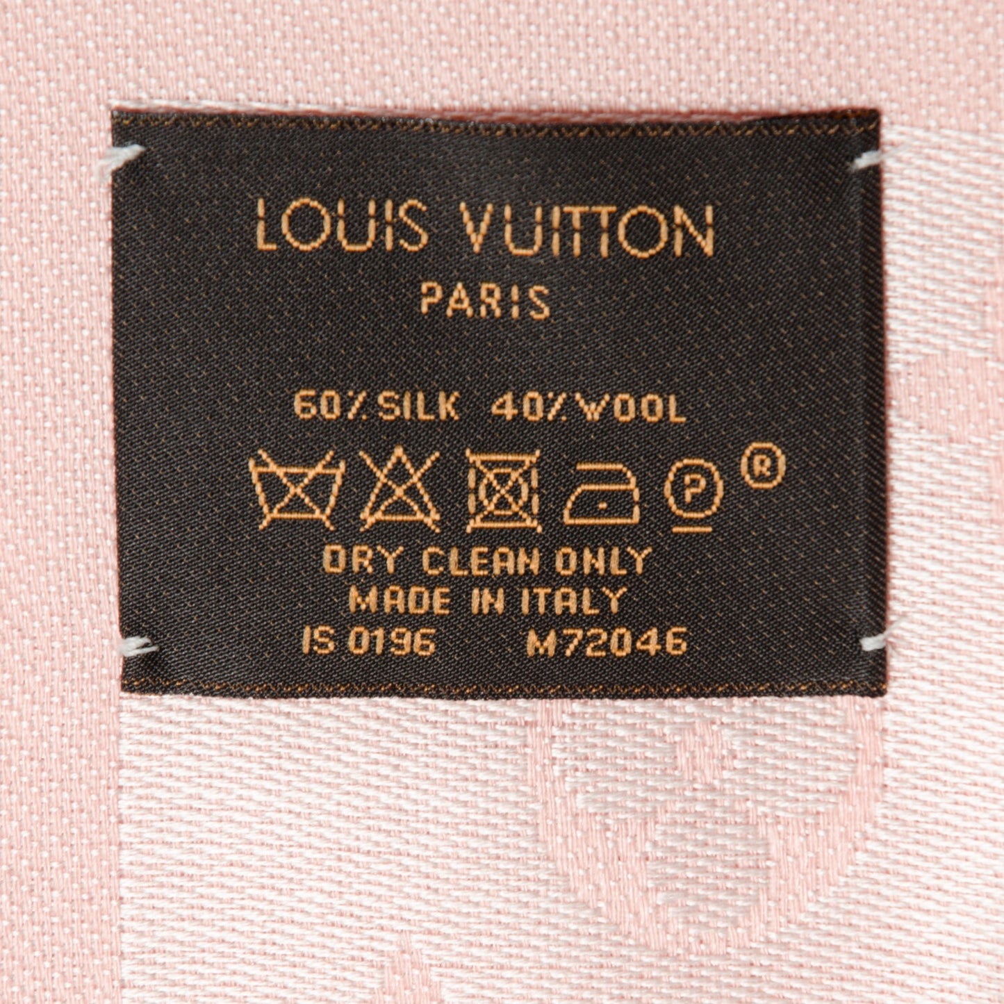 Silk Wool Monogram Denim Shawl Pink