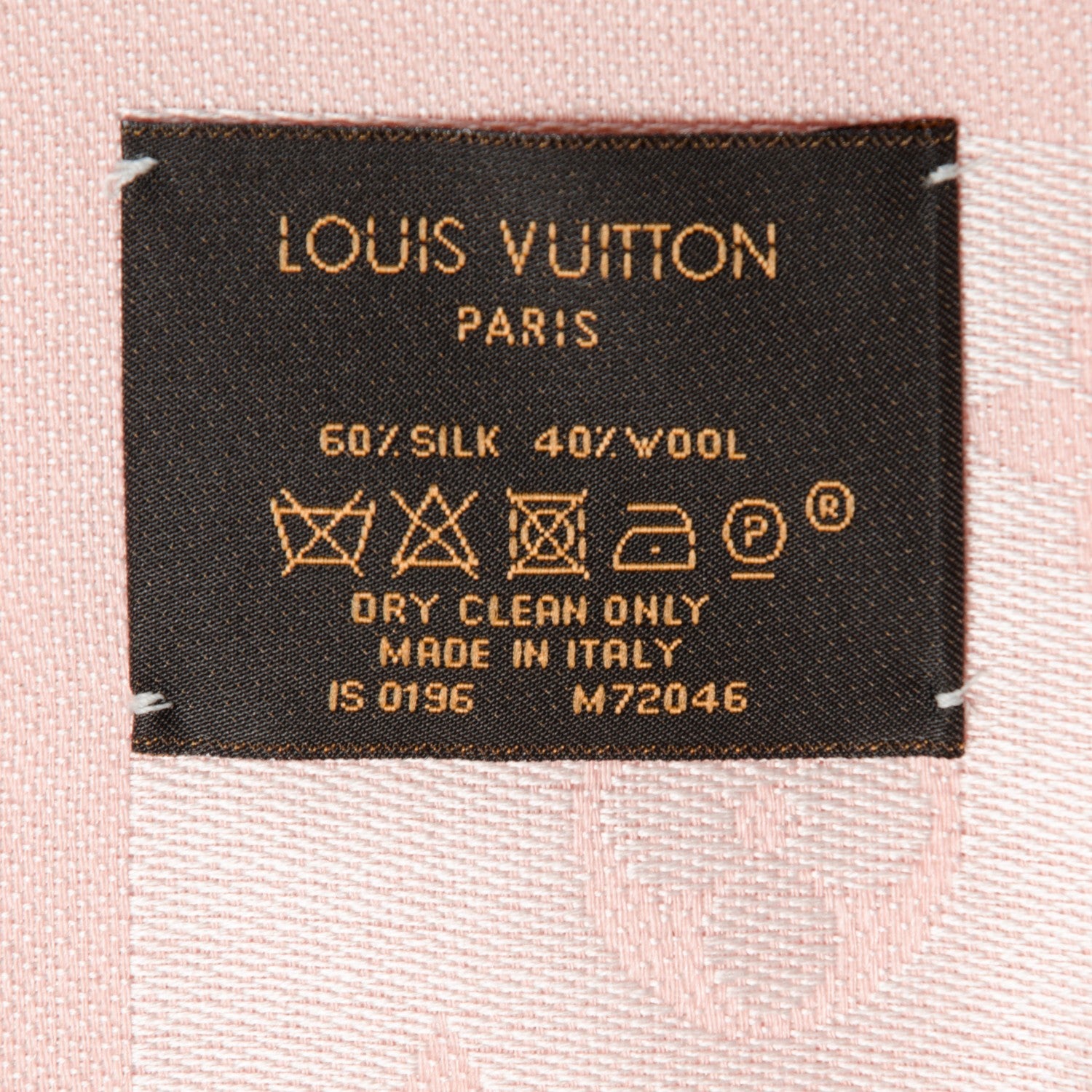 Louis Vuitton Silk Wool Monogram Denim Shawl Pink 5 of 5