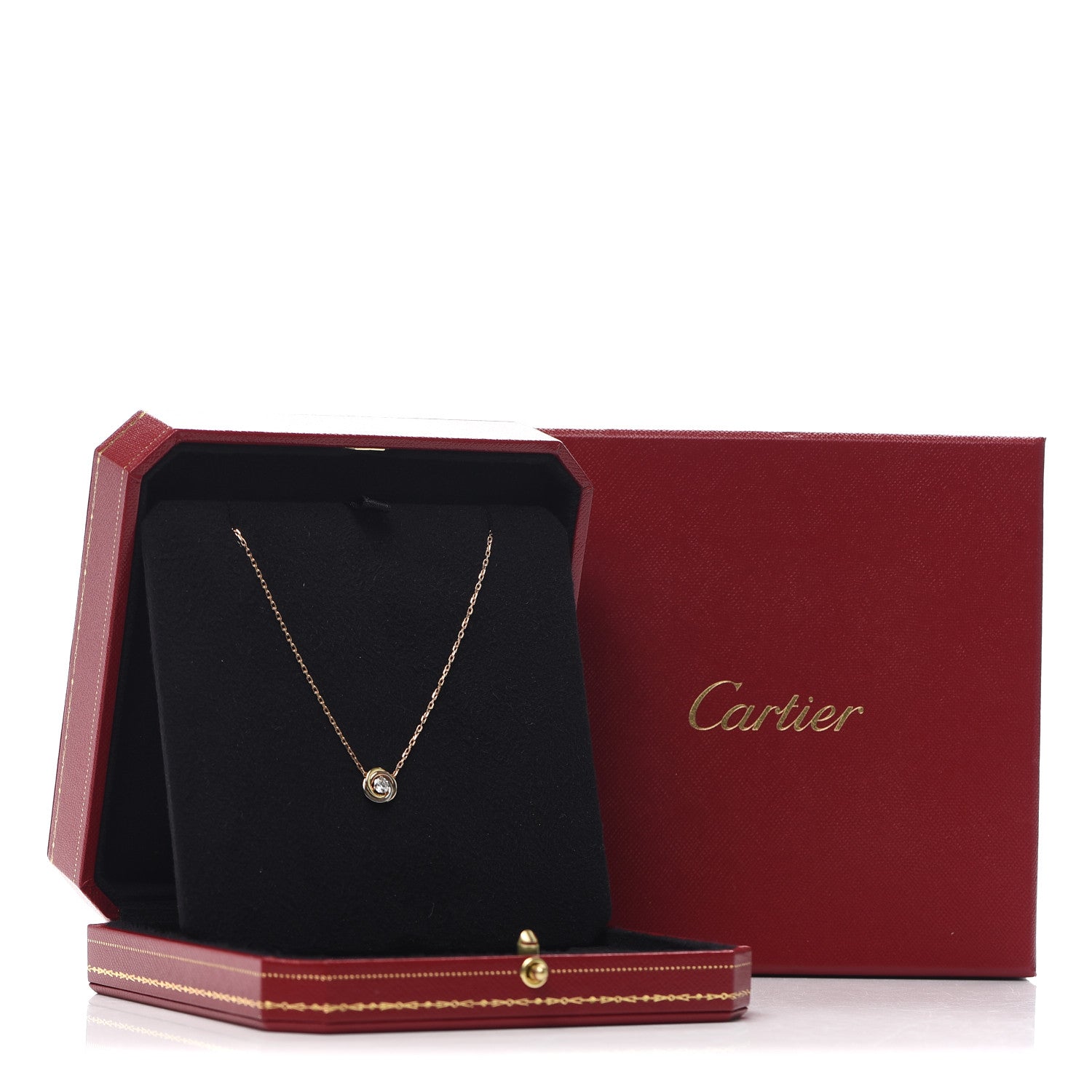 Cartier 18K Pink White Yellow Gold Diamond Trinity De Cartier Pendant Necklace 6 of 7