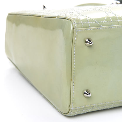 Christian Dior Patent Cannage Stitched Medium Lady Dior Green 9 of 12