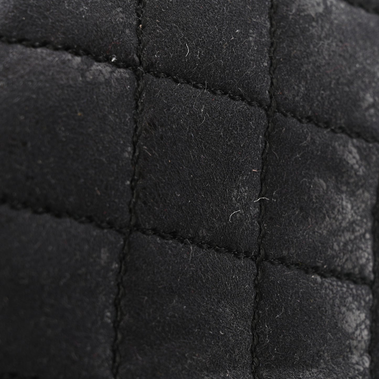 Shaggy Deer Quilted Falabella Fold Over Clutch Black