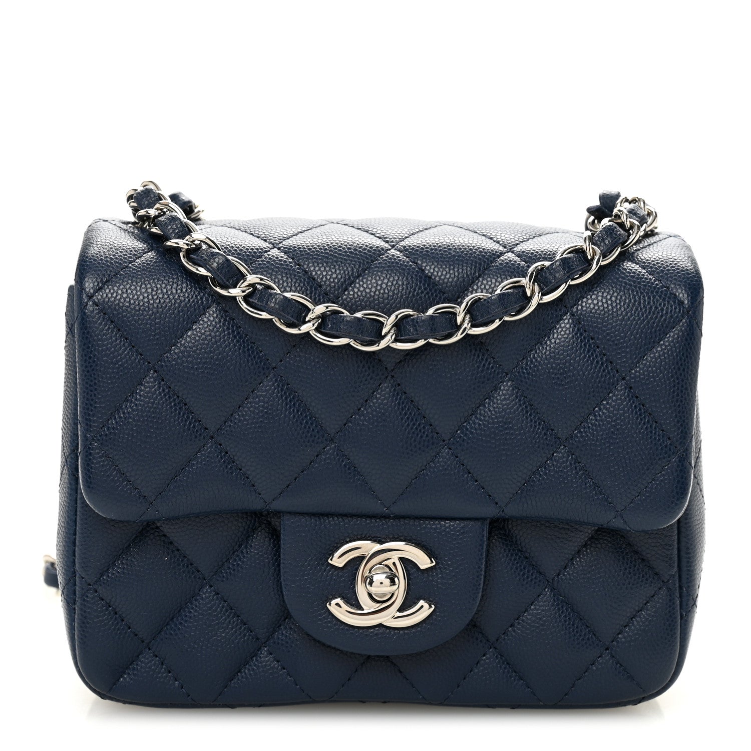 Chanel Caviar Quilted Mini Square Flap Navy 1 of 11