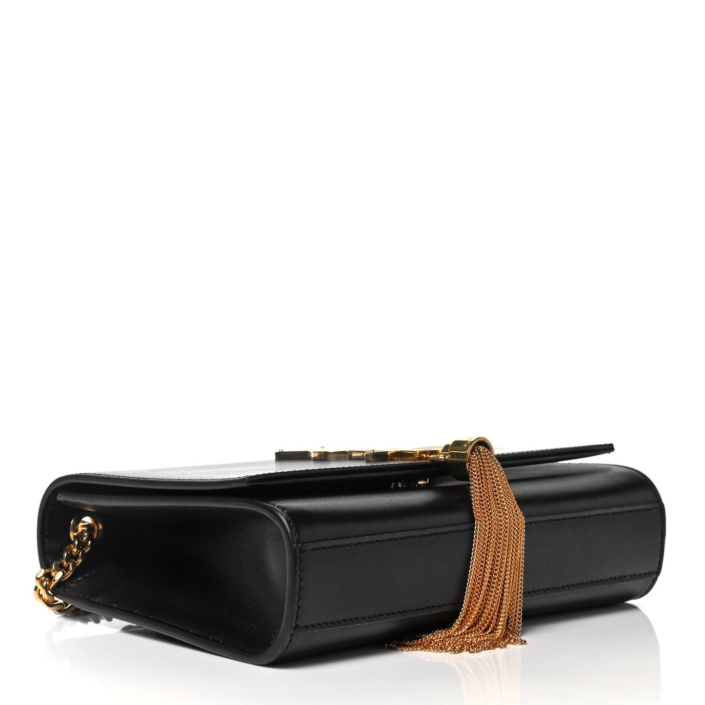 Calfskin Small Classic Monogram Kate Tassel Satchel Black