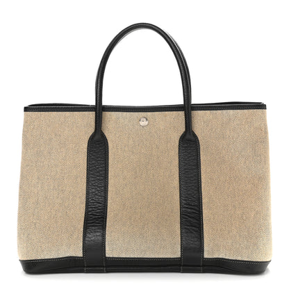 Hermes Toile Buffle Skipper Garden Party 36 MM Tote Black 1 of 9