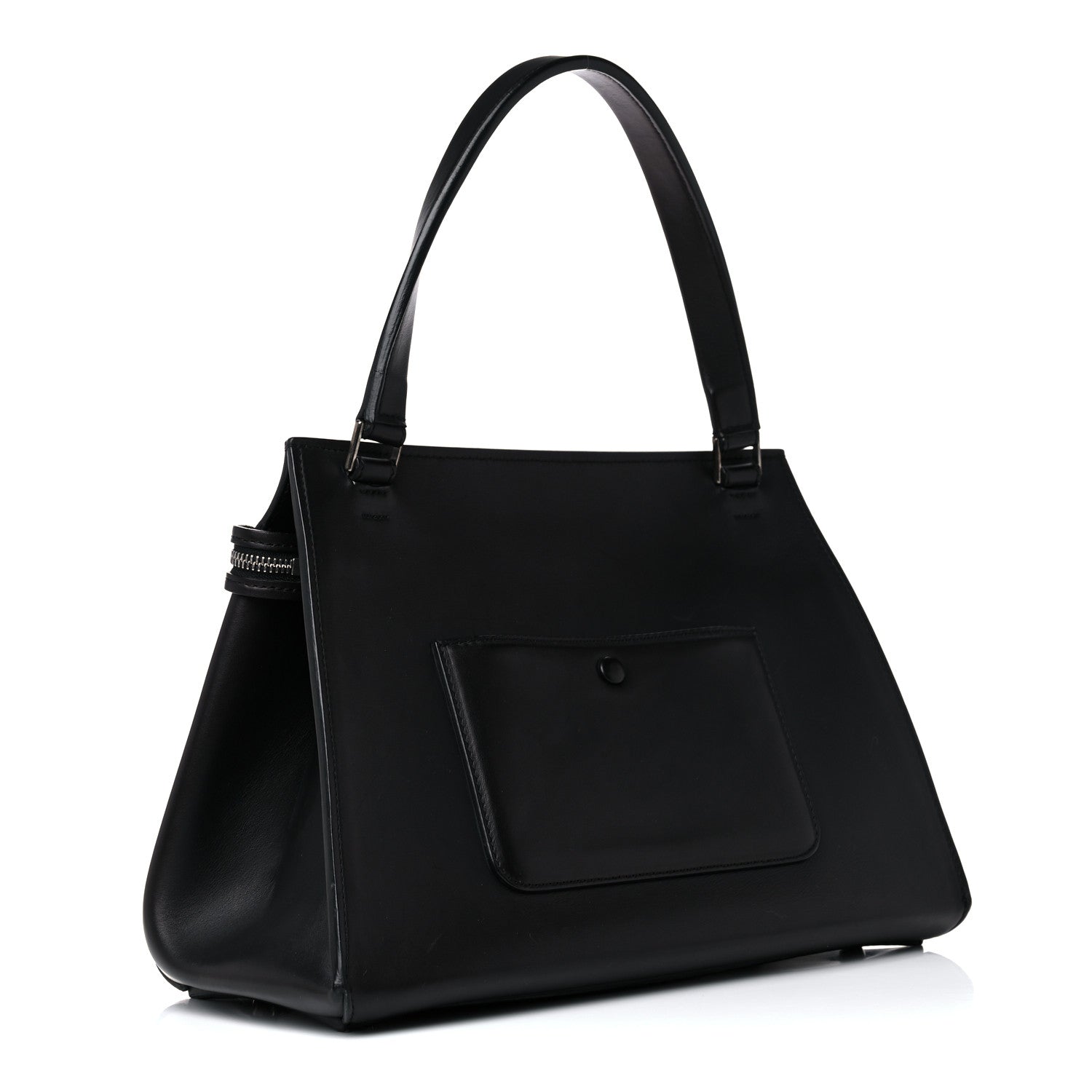 Celine Textured Calfskin Small Bi-Color Edge Shoulder Bag Black Cream 2 of 9