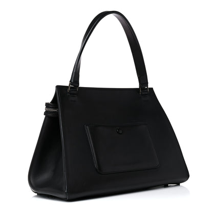 Celine Textured Calfskin Small Bi-Color Edge Shoulder Bag Black Cream 2 of 9