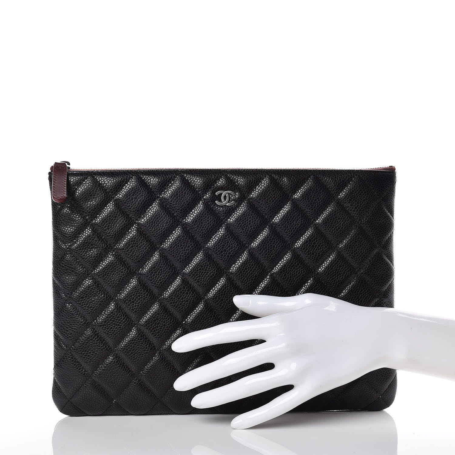 Chanel Caviar Quilted Medium Cosmetic Case Black 2 of 10