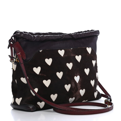 Burberry Calf Hair Heart Print Little Crush Dark Brown 2 of 9