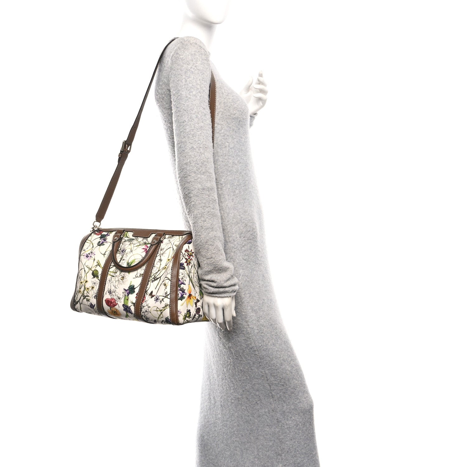 Gucci Canvas Flora Infinity Medium Joy Boston White Multicolor Acero 2 of 10