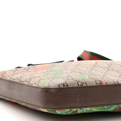 Gucci GG Supreme Monogram Tian Web Medium Flat Messenger Beige Multicolor New Acero 9 of 12
